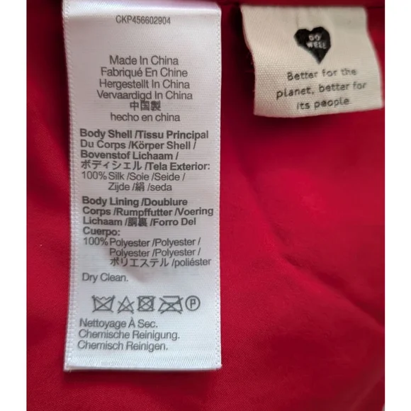 Women's Madewell Red & White Floral Silk Button-Front Mini Dress Size 4 (S) - Picture 9 of 13